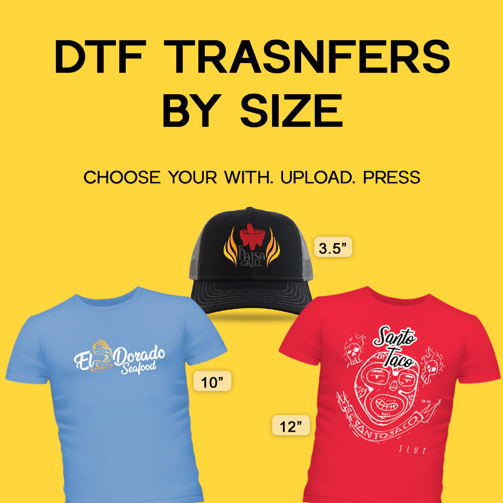 DTF TRANSFERS - Transfers By Size